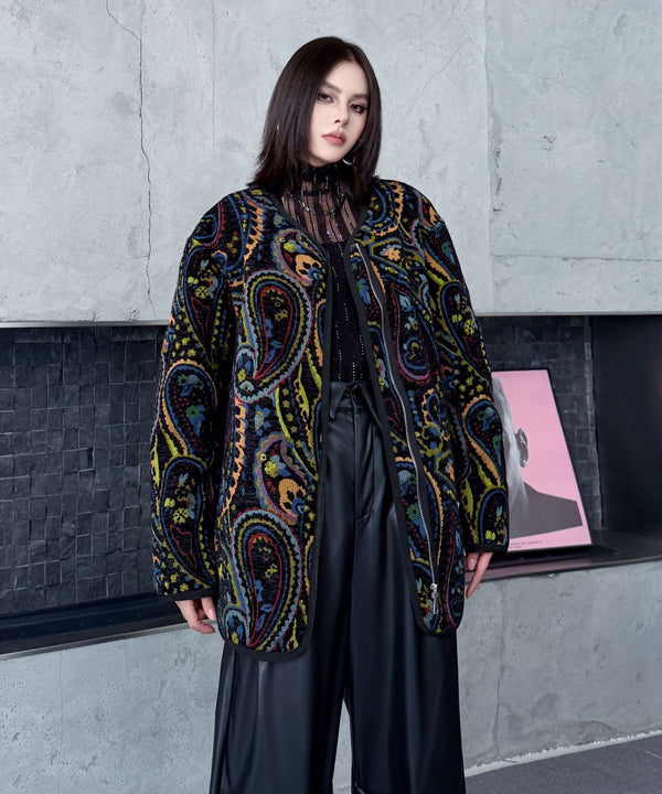 Jacquard Paisley Quilted Jacket